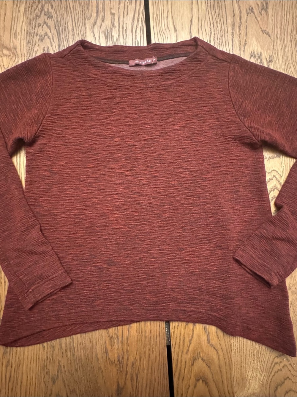 cut loose Marled Rust Knit Top Sweatshirt Sweater Size Small Long Sides